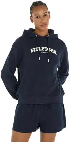 Tommy Hilfiger felpa cappuccio donna Desert Sky blu logo