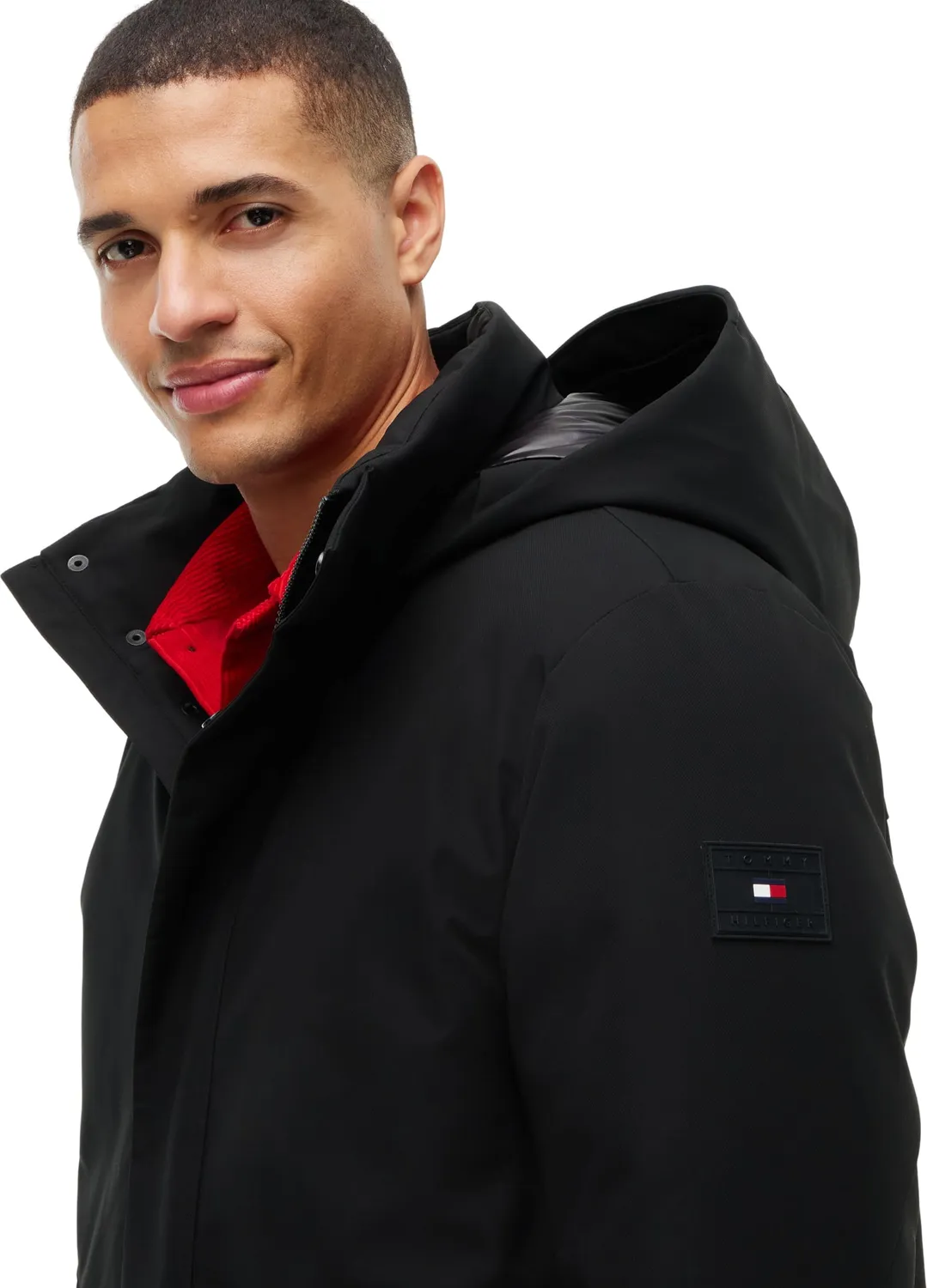 Tommy Hilfiger Tech MW0MW44989 parka uomo L imbottito nero