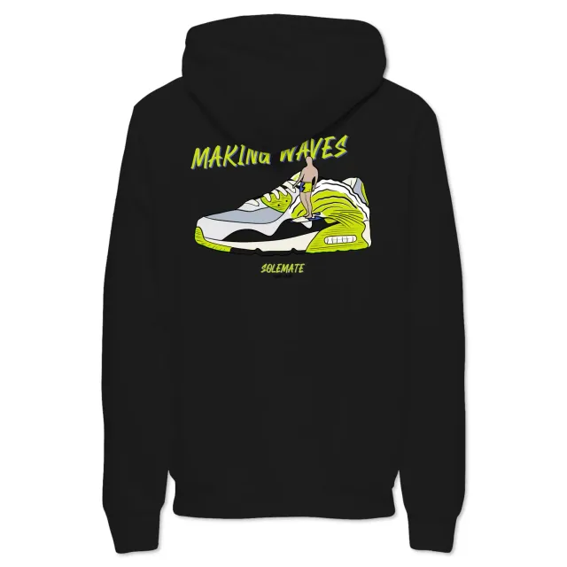 Solemate Cyber Wave felpa nera cappuccio felpata