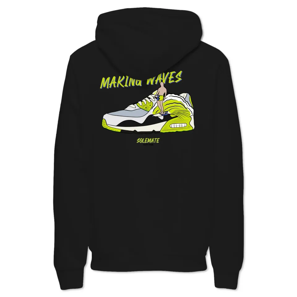 Solemate Cyber Wave felpa nera cappuccio felpata