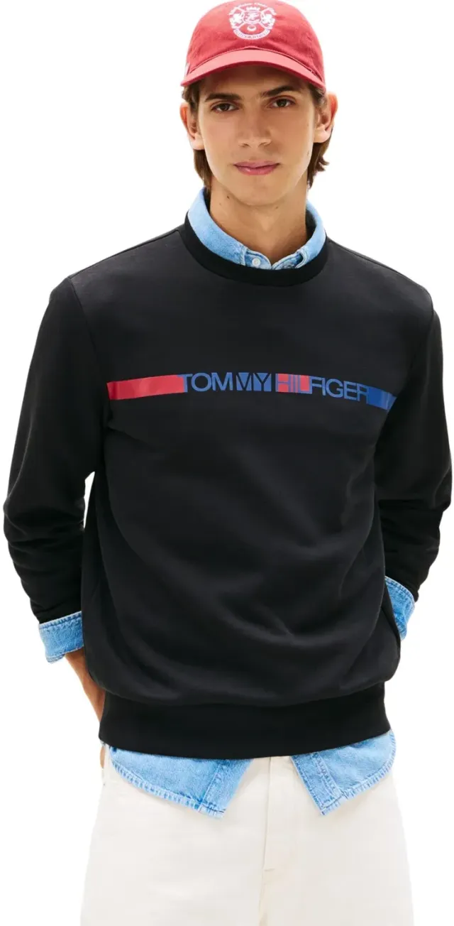 Tommy Hilfiger Brand Love TR Stripe MW0MW42465 felpa M nera