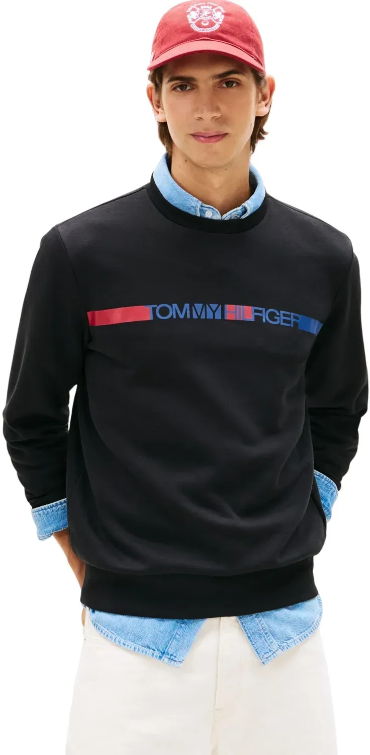Tommy Hilfiger Brand Love TR Stripe MW0MW42465 felpa M nera