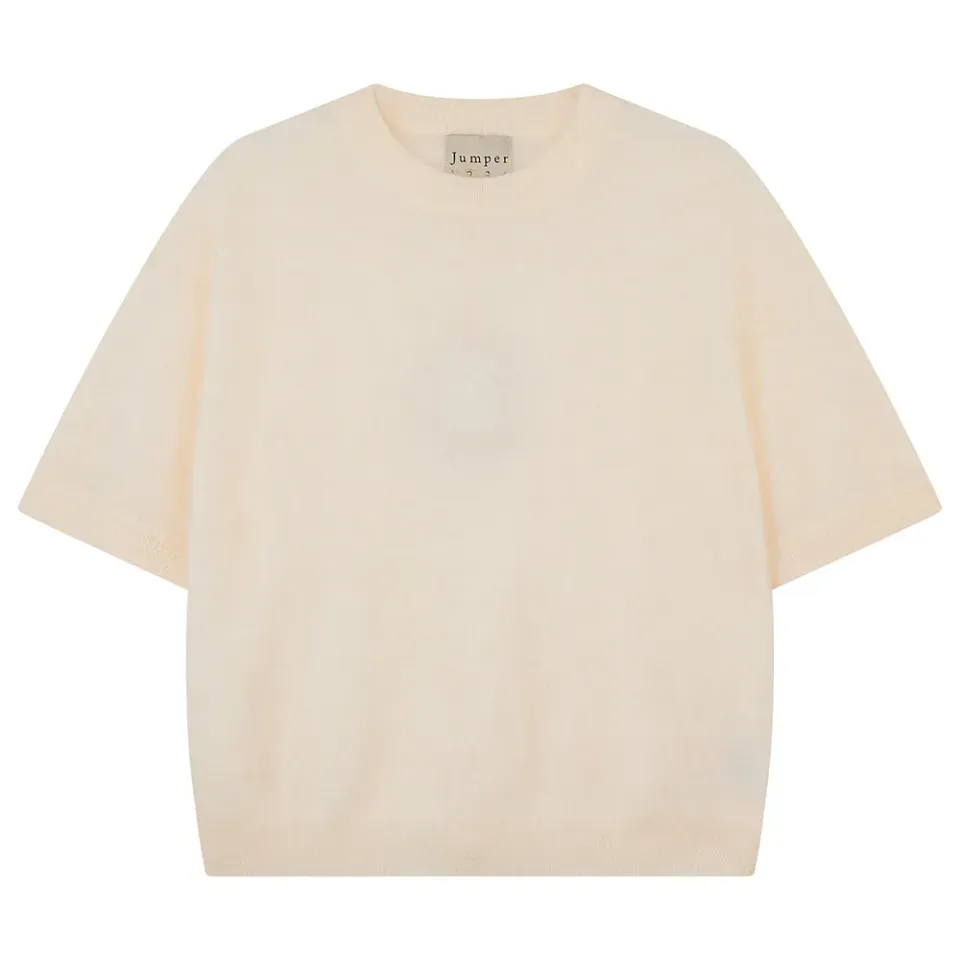 Jumper 1234 Brushed T-shirt maglia crema maniche corte