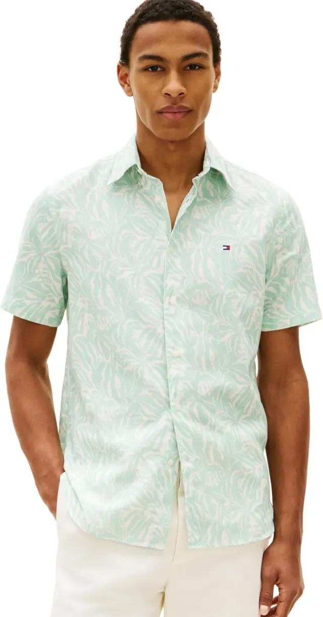 Tommy Hilfiger Linen Blend Camp MW0MW42459 camicia L manica corta