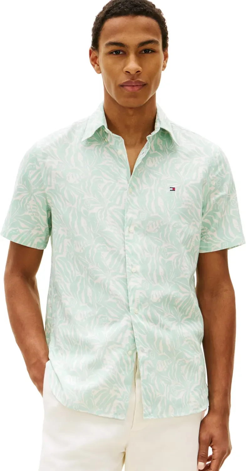 Tommy Hilfiger Linen Blend Camp MW0MW42459 camicia L manica corta