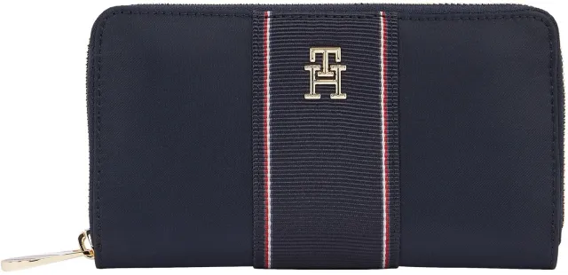 Tommy Hilfiger Poppy Portafoglio Donna con Zip Blu Space Blue