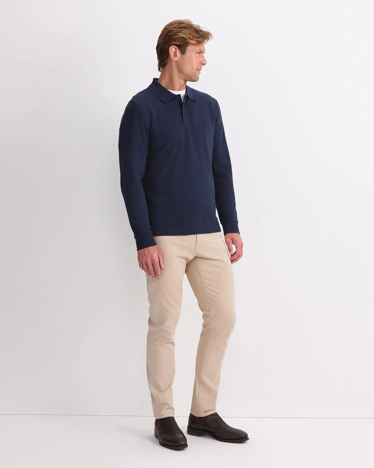 Sportscraft SC Pique polo uomo manica lunga cotone