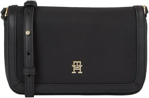 Tommy Hilfiger Essential Flap Crossover borsa donna nera piccola