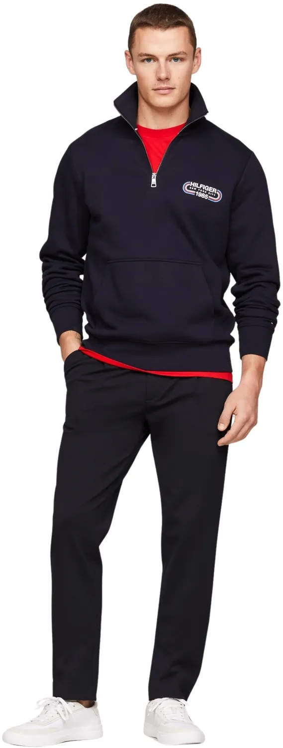 Tommy Hilfiger felpa uomo mezza zip con cerniera