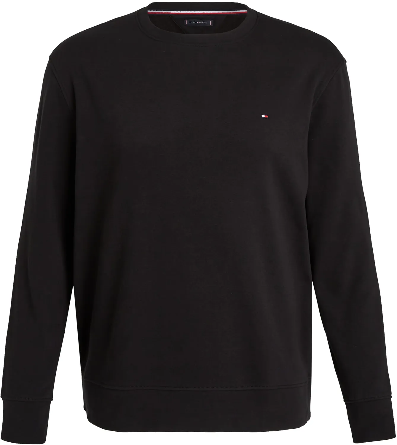 Tommy Hilfiger Flag Logo felpa uomo nera XXL Plus Tall girocollo