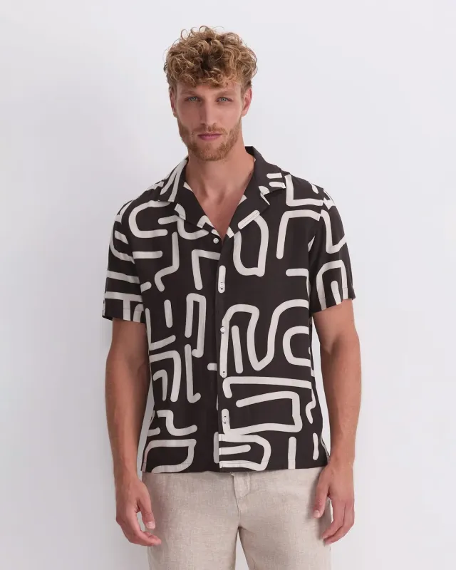 Sportscraft Kewarra Resort camicia lino fantasia
