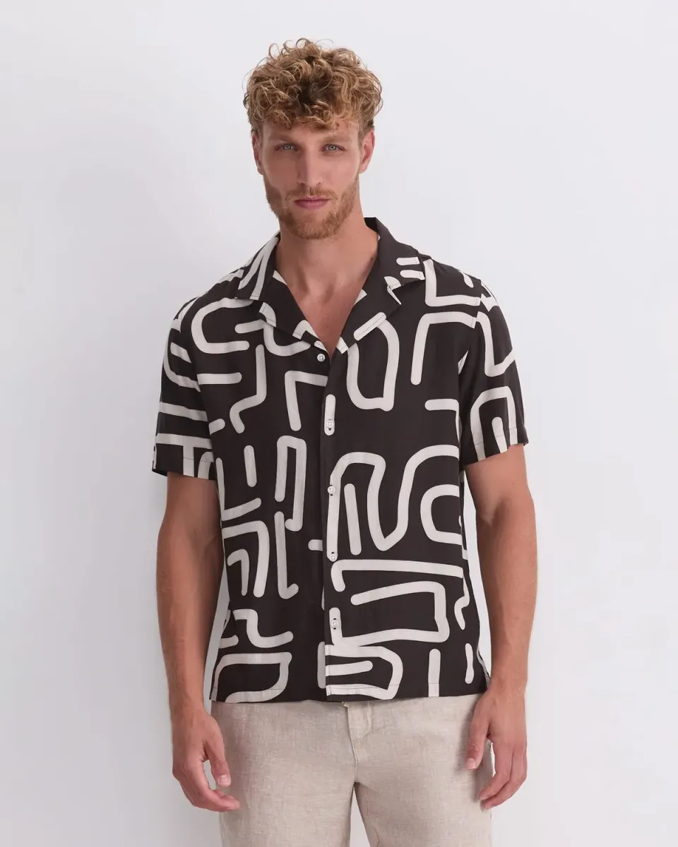 Sportscraft Kewarra Resort camicia lino fantasia