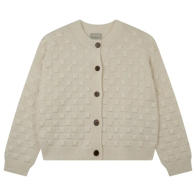 Jumper 1234 Wool Cashmere Textured Square cardigan crema
