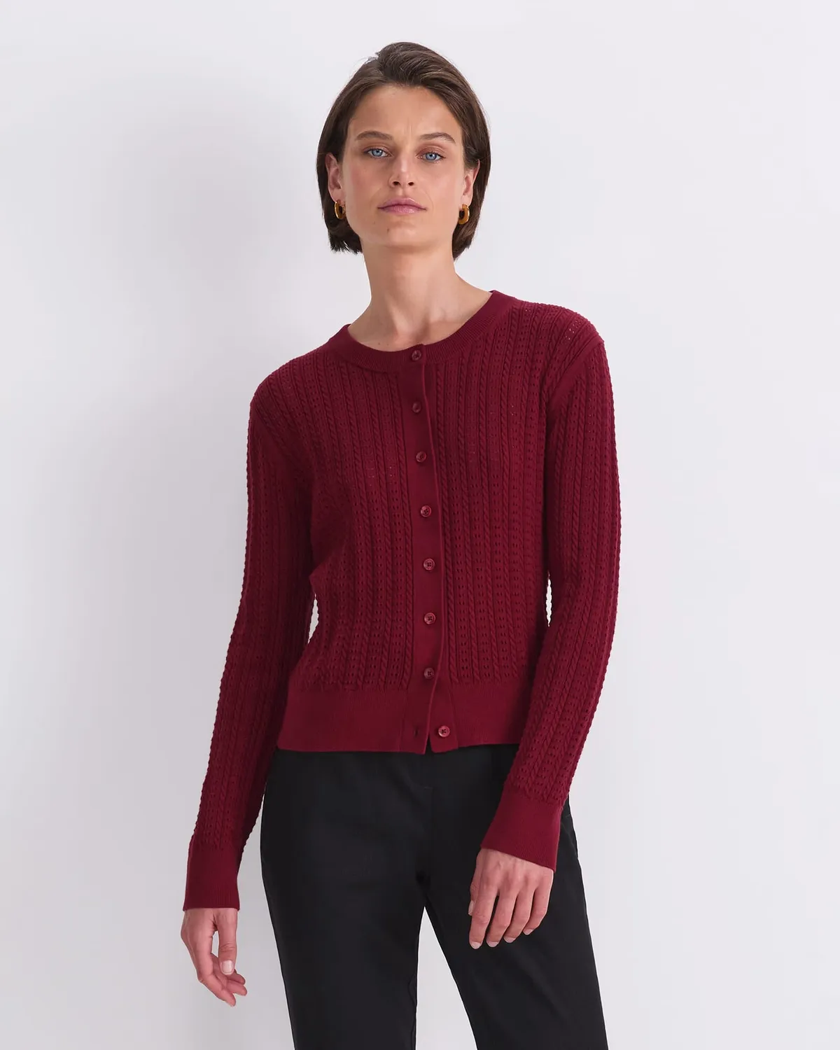 Sportscraft Elka Cable Pointelle cardigan cotone donna