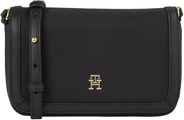 Tommy Hilfiger Essential Flap Crossover borsa donna nera piccola