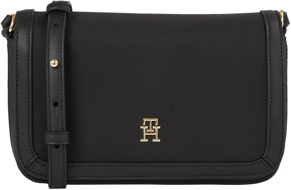 Tommy Hilfiger Essential Flap Crossover borsa donna nera piccola
