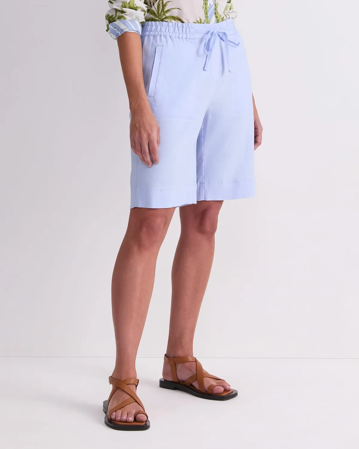 Sportscraft Rosa shorts lino donna elastico 22 cm