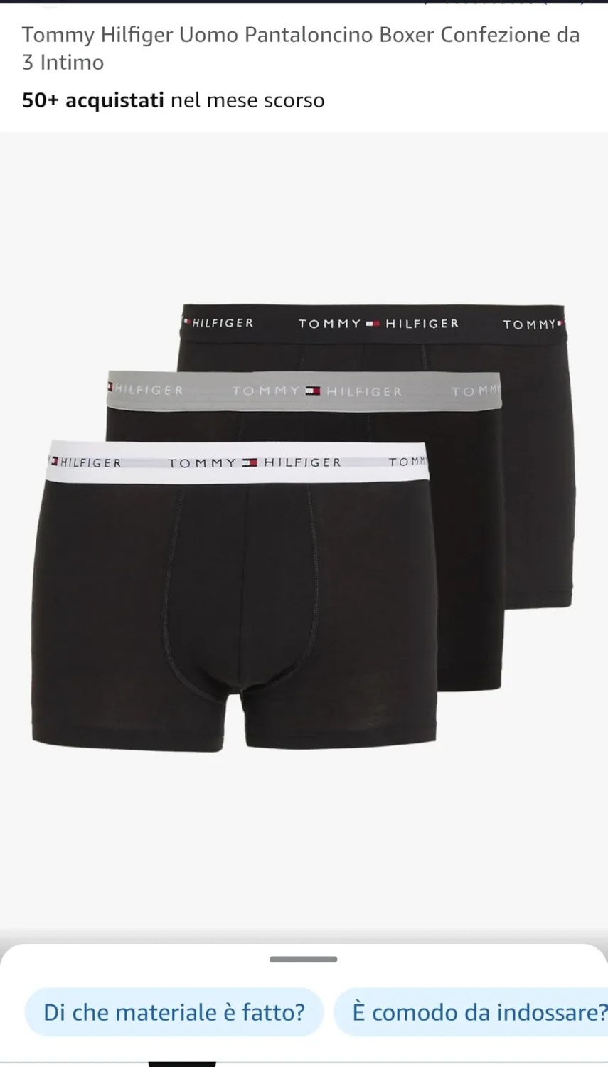 Tommy Hilfiger boxer intimo pacco da 3 elasticizzato