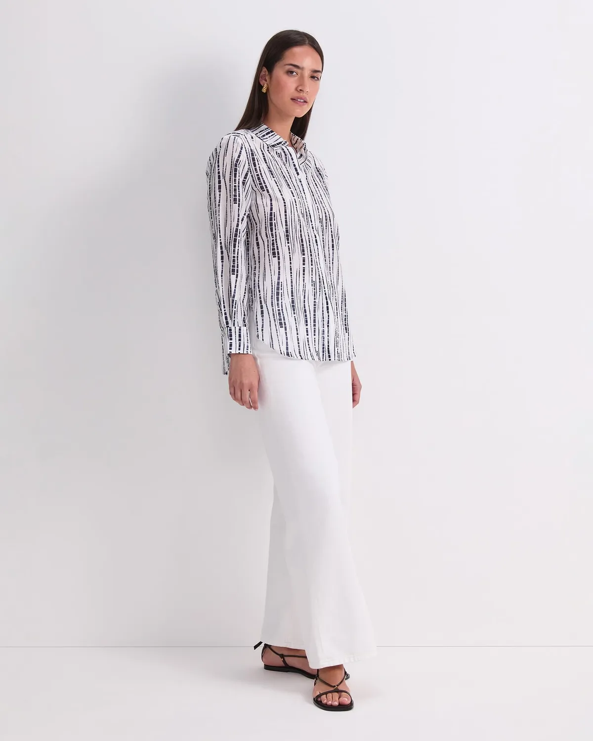 Sportscraft Stripe Cotton Silk camicia righe tie-dye donna