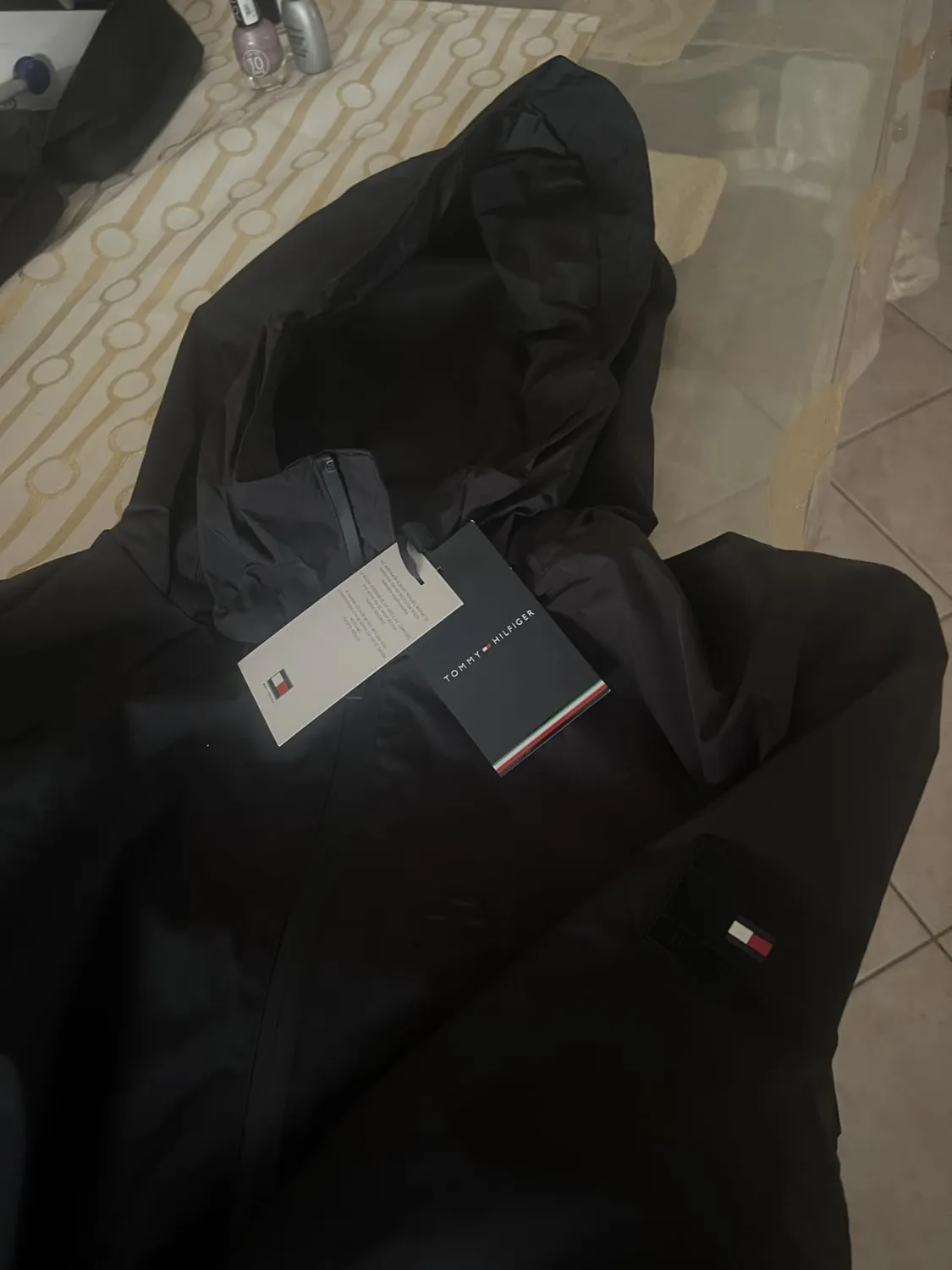 Tommy Hilfiger Branded Hooded giacca a vento uomo con cappuccio