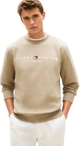 Tommy Hilfiger Tommy Logo felpa beige Keystone XL girocollo