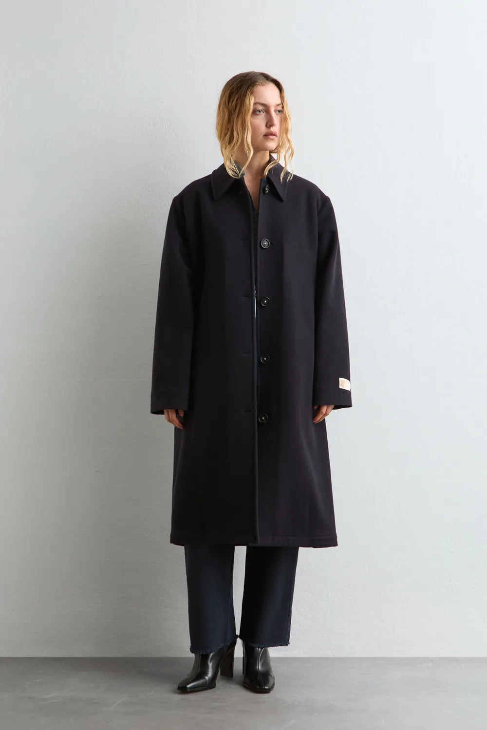 Massimo Alba Lisbona trench blu panno lana