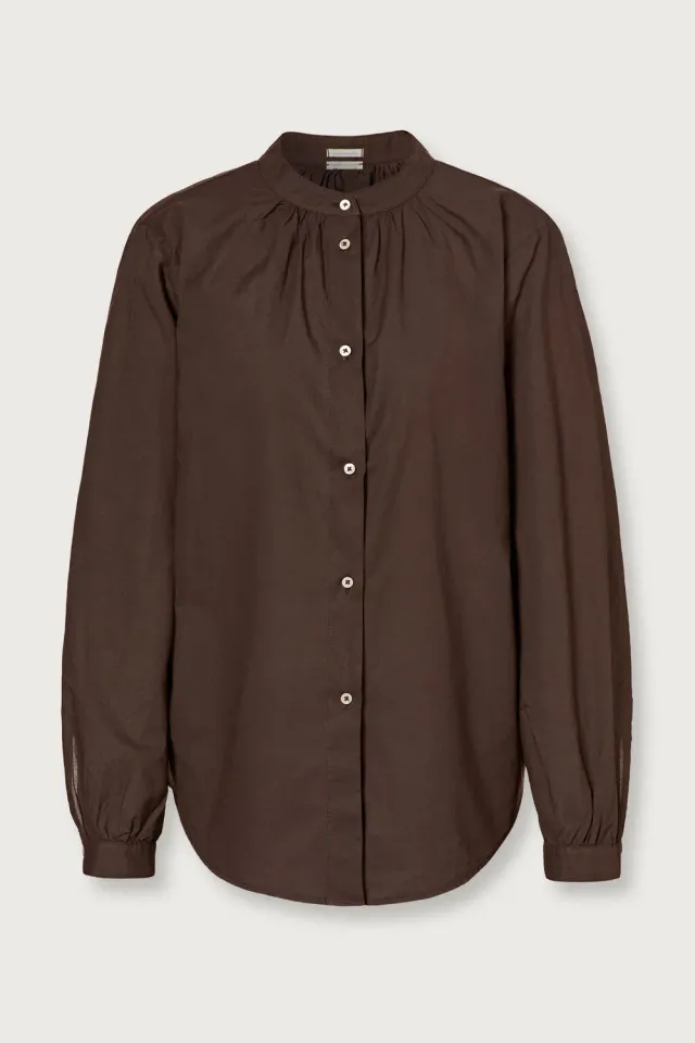 Massimo Alba Odette camicia donna mahogany collo coreana