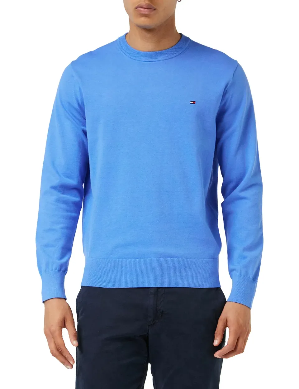 Tommy Hilfiger Crew Neck maglione uomo blu taglia S