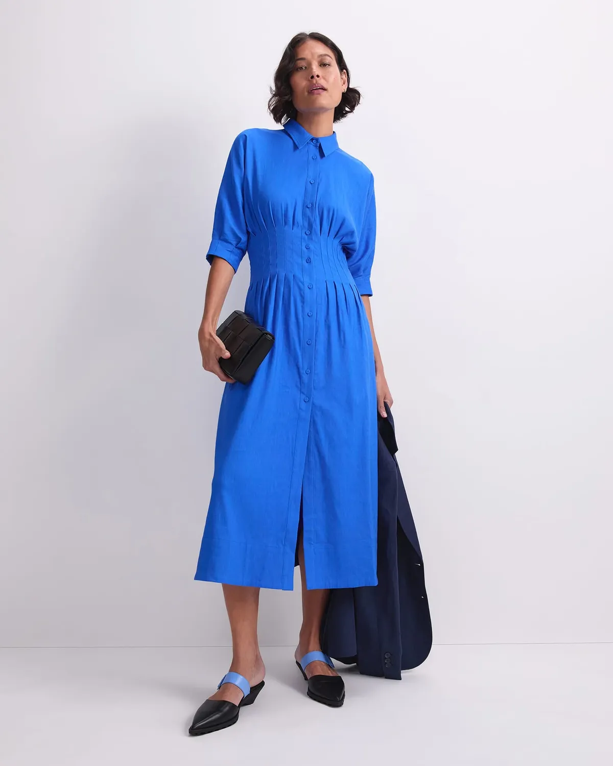 Sportscraft Rosa abito camicia midi con tasche