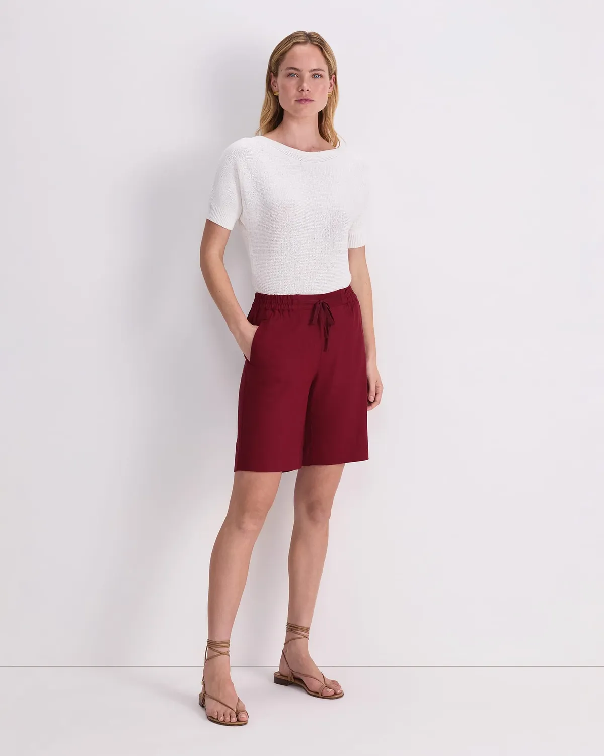 Sportscraft Rosa shorts donna miscela lino