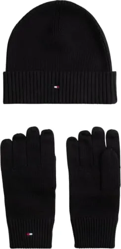 Tommy Hilfiger AM0AM14585 set berretto e guanti nero uomo