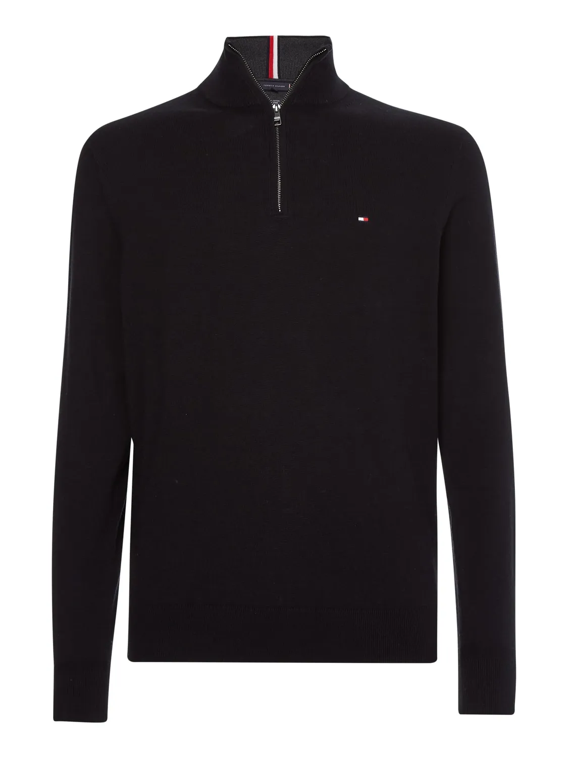 Tommy Hilfiger Mock Neck Regular Fit pullover zip uomo nero caldo