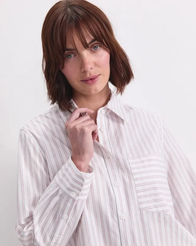 Sportscraft Logo Stripe Camicia donna cotone leggero a righe