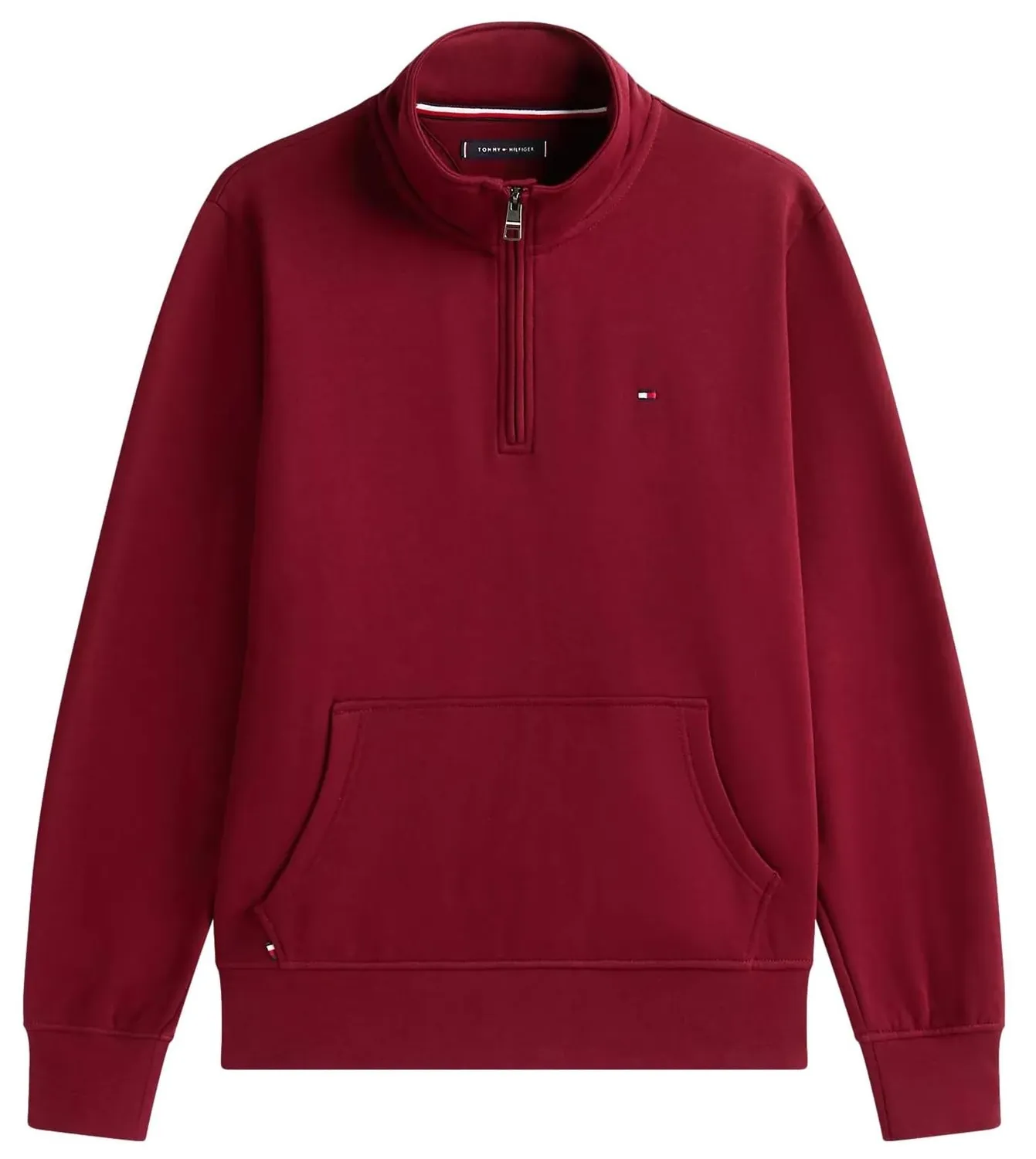 Tommy Hilfiger Mock Neck Regular Fit pullover zip uomo nero caldo