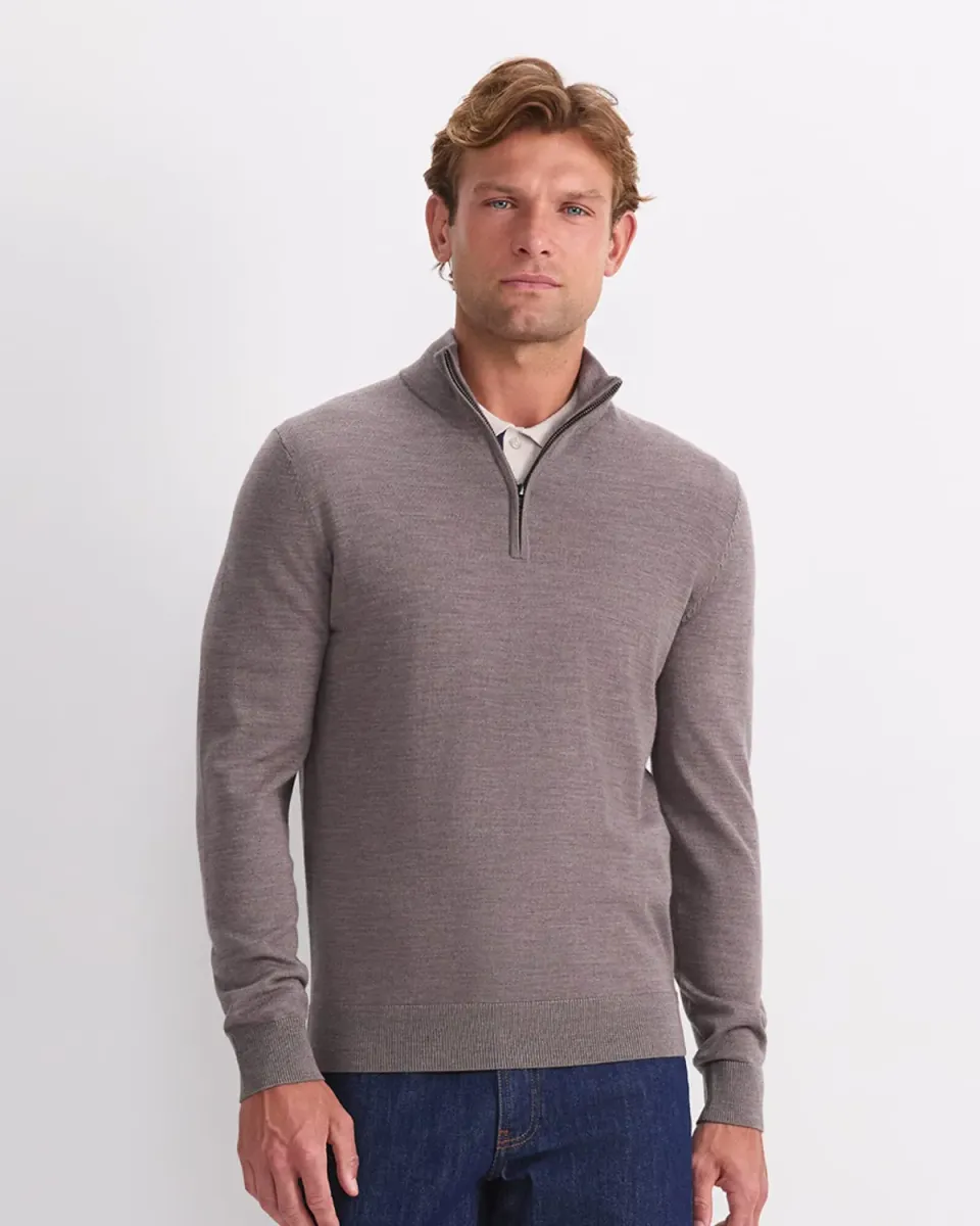 Sportscraft Merino Quarter Zip Knit maglione uomo lana merino