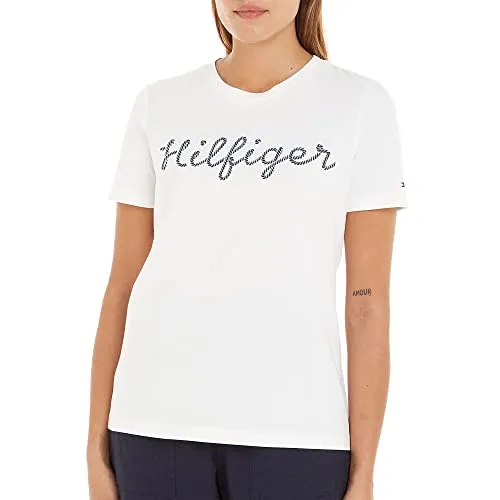 Tommy Hilfiger Reg Rope Puff Top Donna Bianco Ecru Cotone