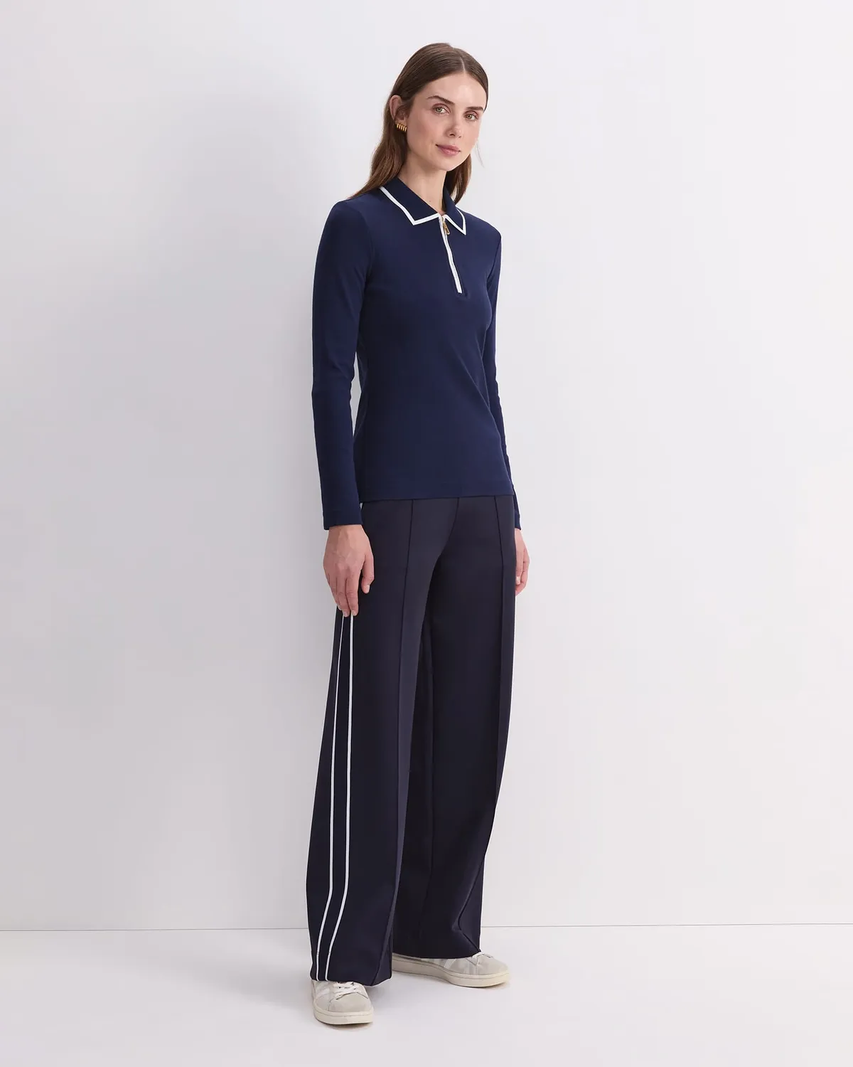 Sportscraft Lucy top cotone donna zip collo aderente
