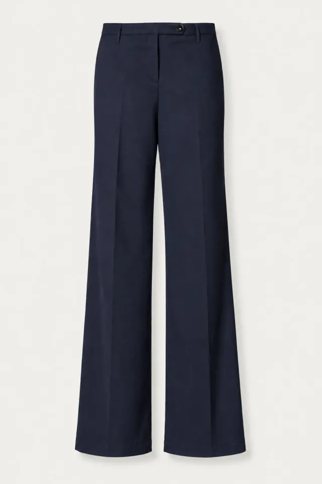 Massimo Alba Lamna pantaloni palazzo donna blu lana vergine