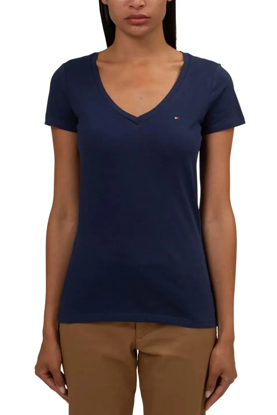 Tommy Hilfiger Lincoln t-shirt donna scollo V blu M