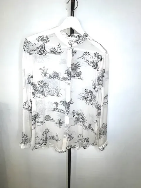 LOL Roma camicia chiffon viscosa nero stampata