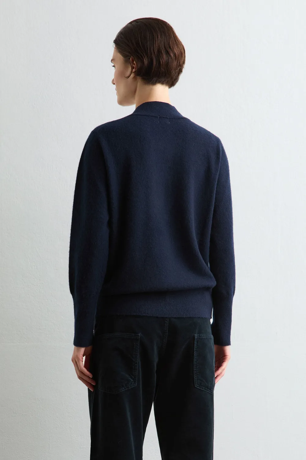 Massimo Alba Lucy polo donna blu cashmere boxy