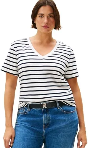 Tommy Hilfiger Cody t-shirt donna 46 scollo a V slim