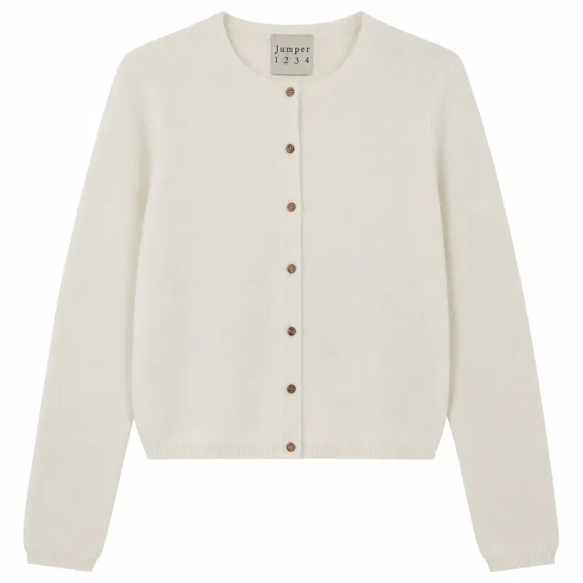 Jumper 1234 Stretch cardigan cashmere crema elasticizzato