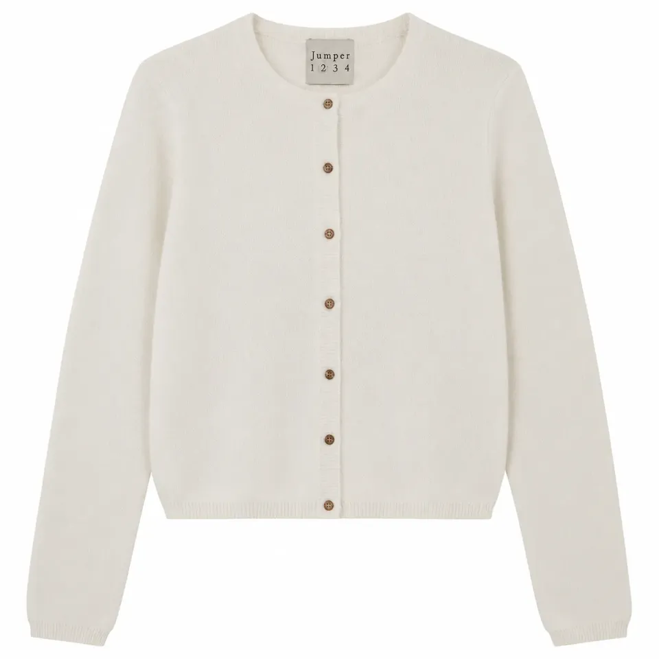 Jumper 1234 Stretch cardigan cashmere crema elasticizzato
