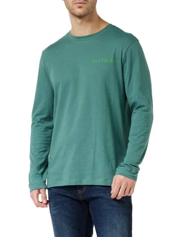 Tommy Hilfiger Pop Color maglietta uomo maniche lunghe verde