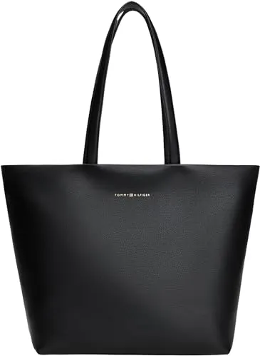 Tommy Hilfiger Logotape Borsa Tote Donna Zip Nero