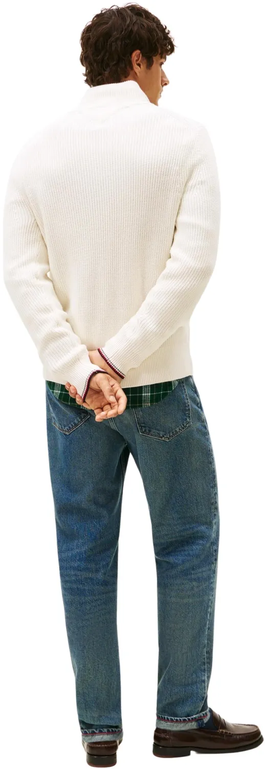 Tommy Hilfiger Rib Zip Through pullover uomo zip collo coreano