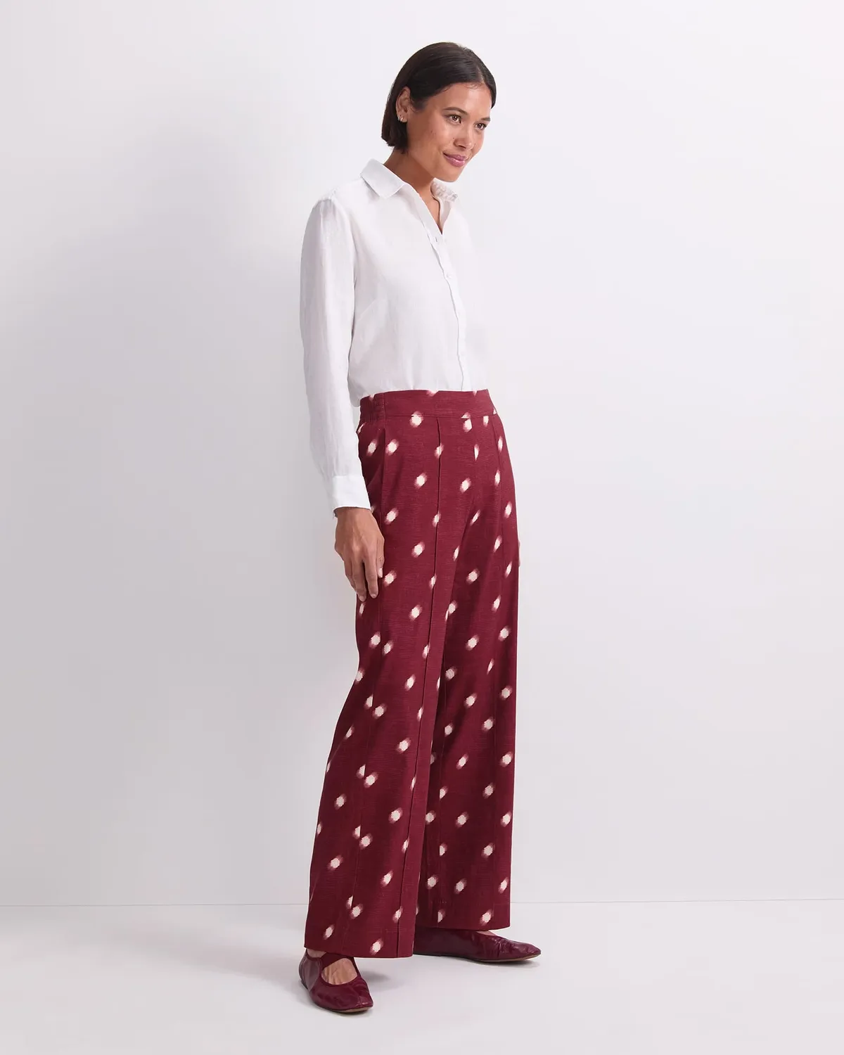 Sportscraft Rosa Spot Pant pantaloni donna fantasia a pois pull-on