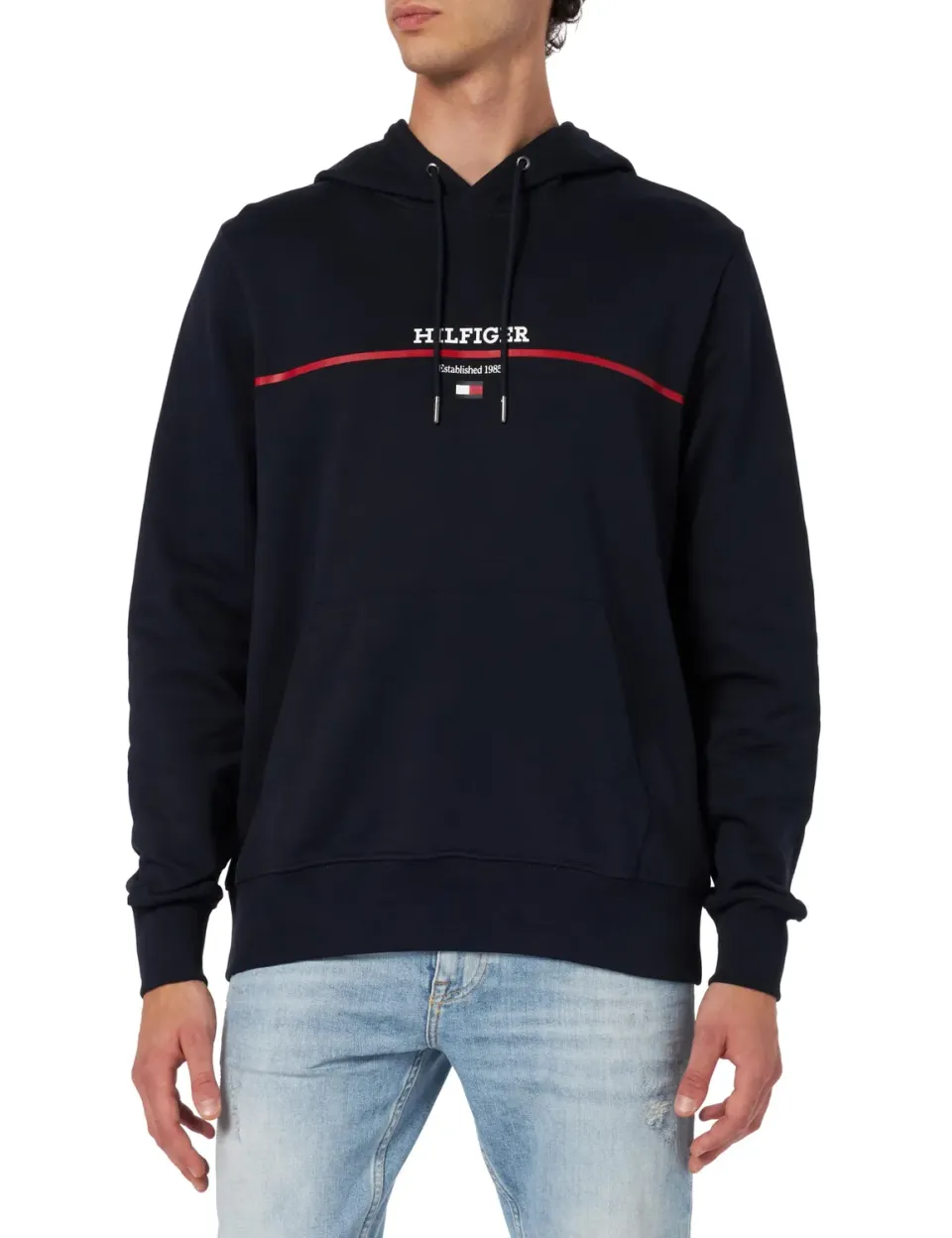 Tommy Hilfiger Regular Fit felpa uomo cappuccio cotone
