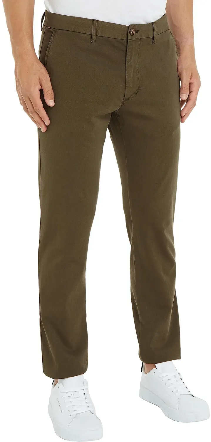 Tommy Hilfiger chinos uomo elasticizzati kaki Army Green